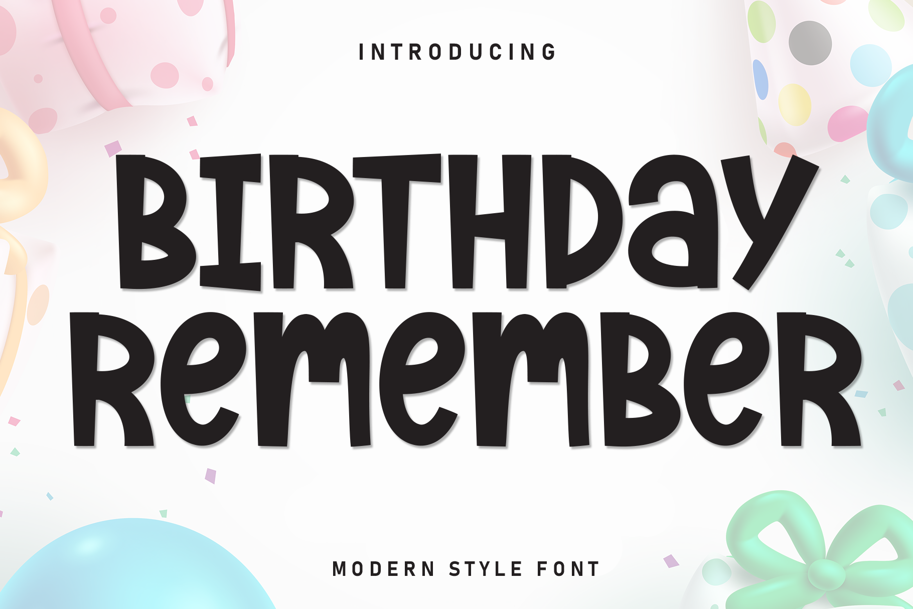 Birthday Remember preview, nostalgic display font for memory-themed birthday cards