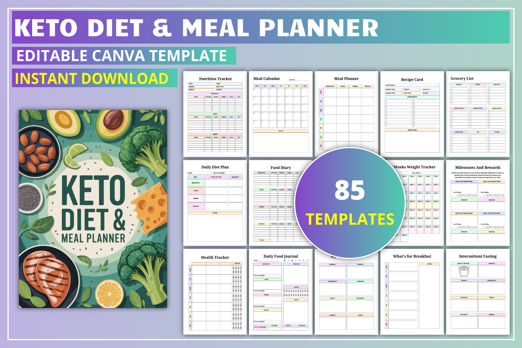 Editable Keto Diet & Meal Planner