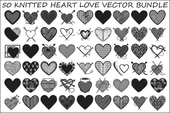 Knitted Heart Love Vector Bundle