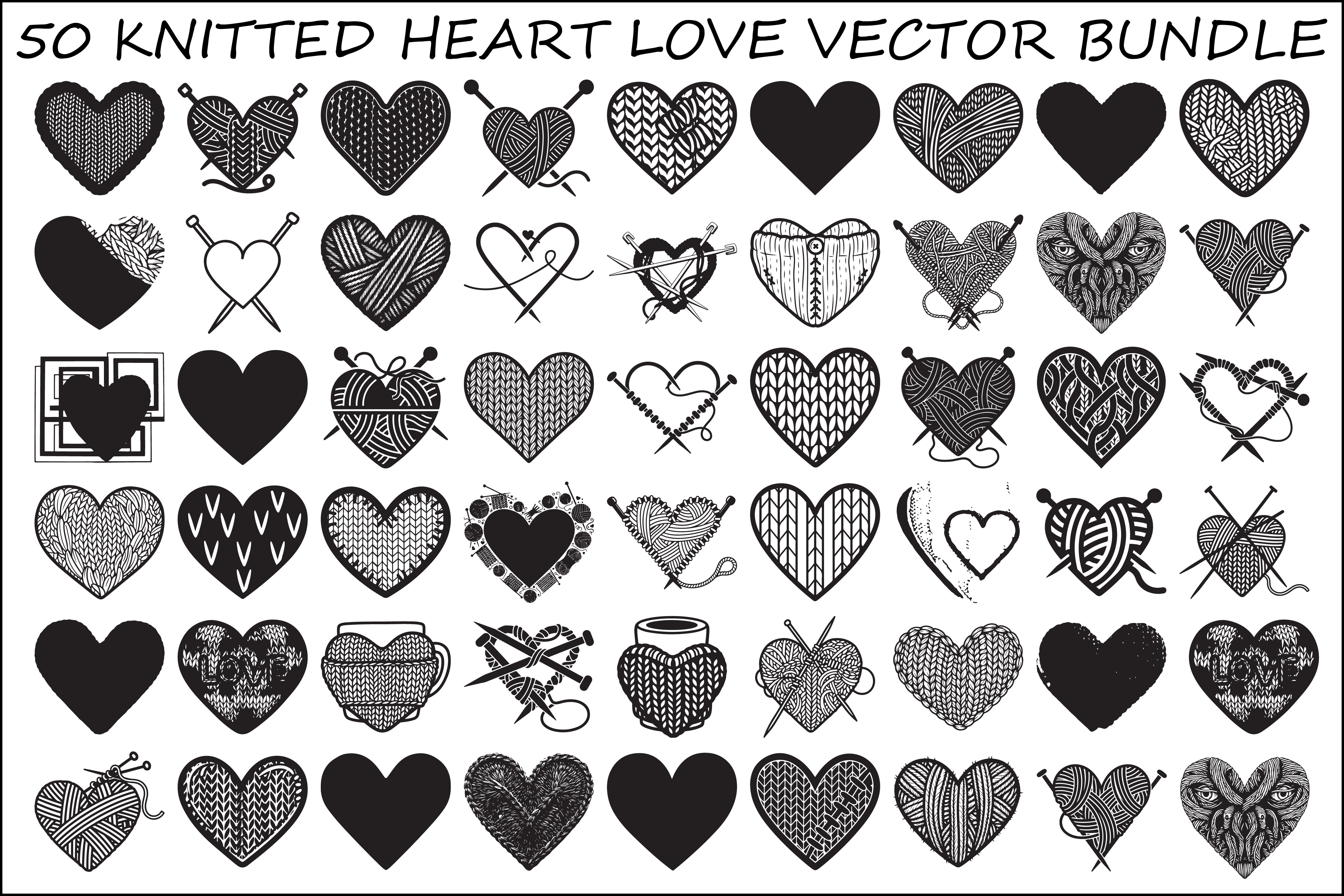 Knitted Heart Love Vector Bundle