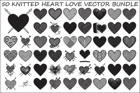 Knitted Heart Love Vector Bundle