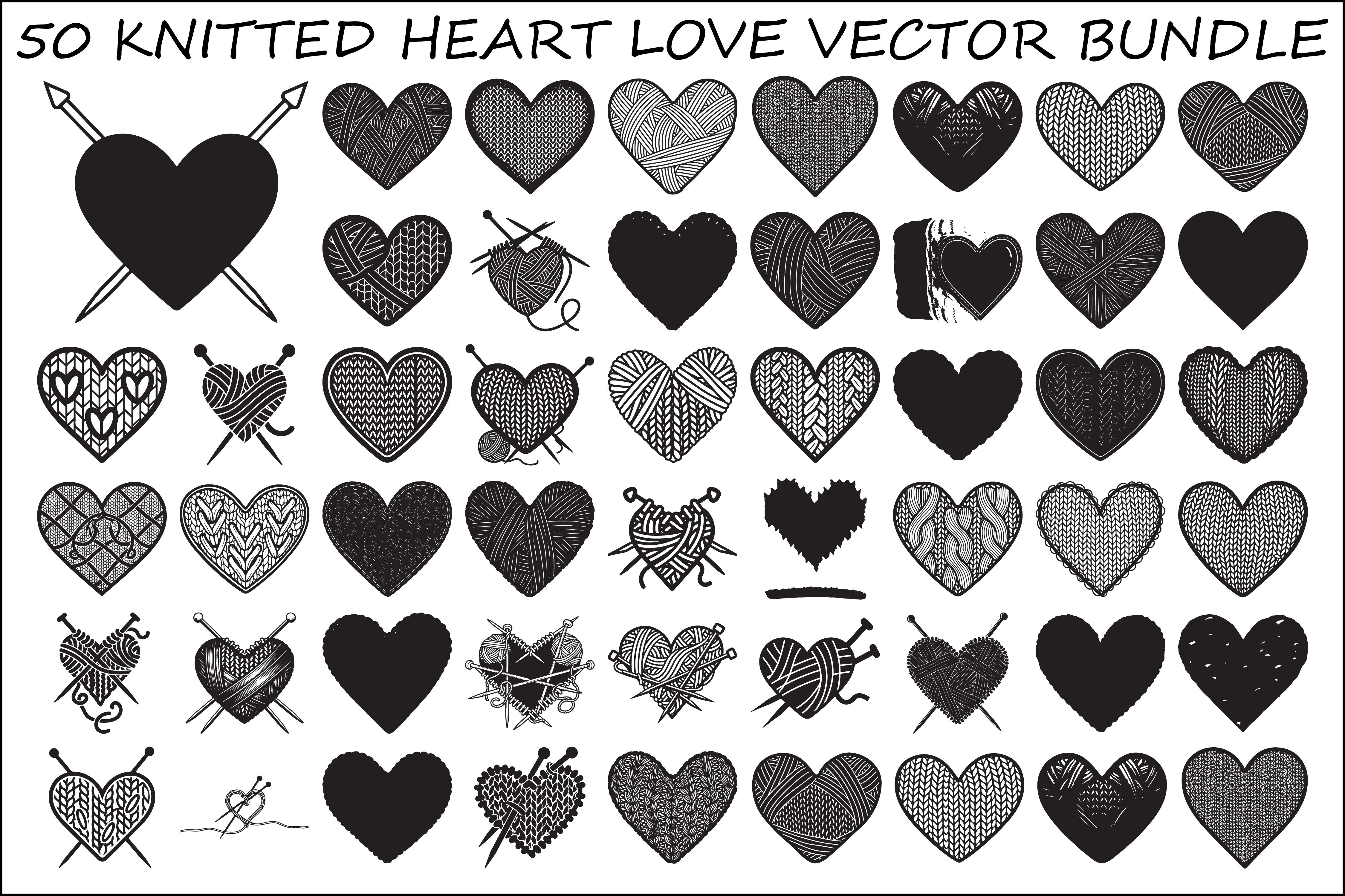 Knitted Heart Love Vector Bundle