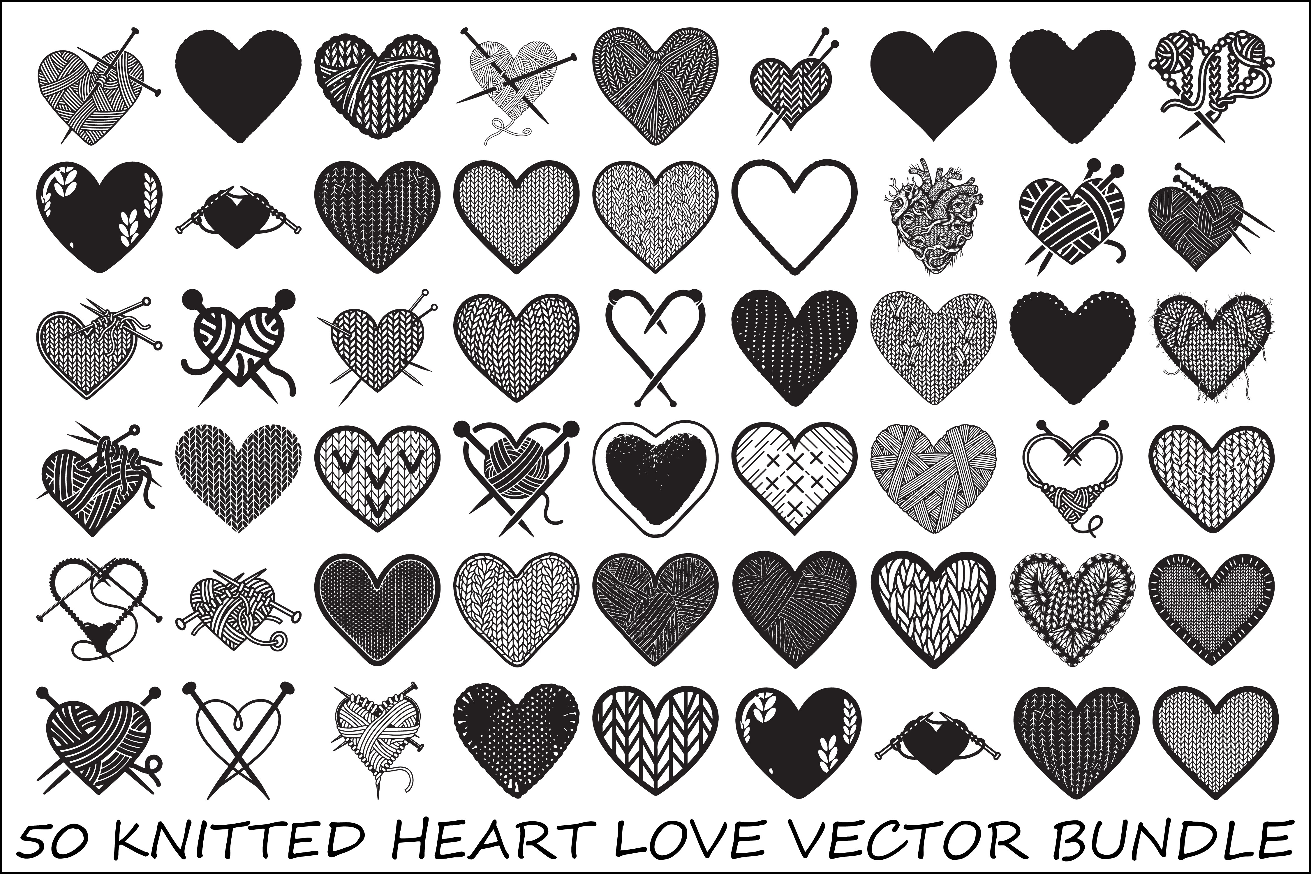 Knitted Heart Love Vector Bundle