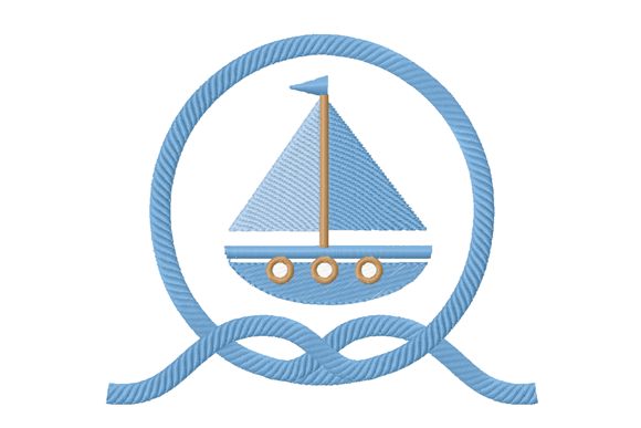Nautical Sailboat Embroidery Design