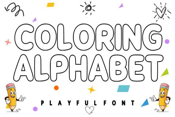 Outline Display Font PNG with transparent background - Preview 1