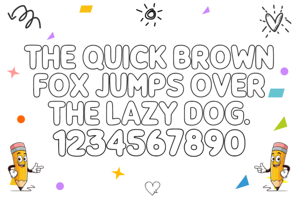 Outline Display Font PNG with transparent background - Preview 3