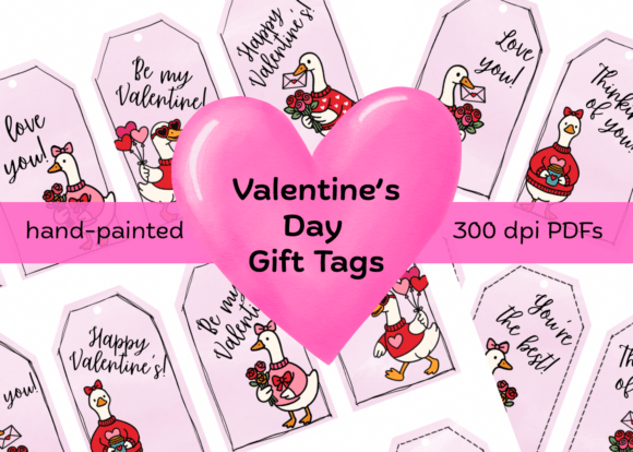Valentine’s Day Gift Tags -Goose in Love