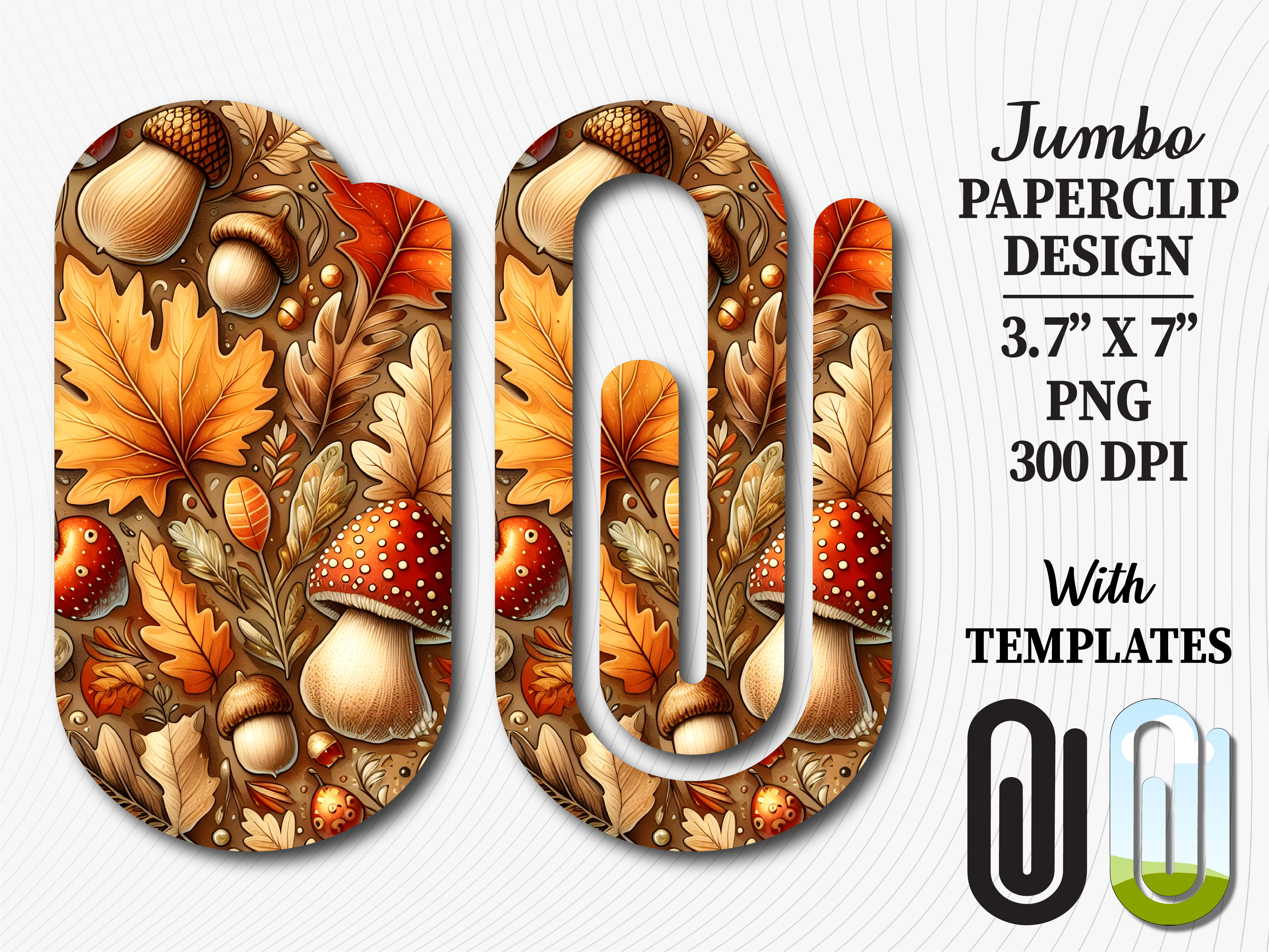 Autumn Forest Mushroom Jumbo Paperclip