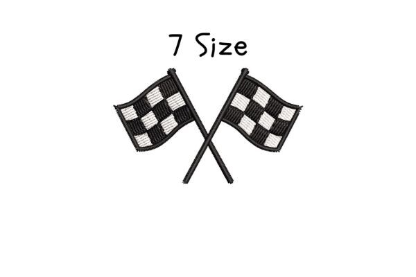 Checkered Flag Embroidery Design