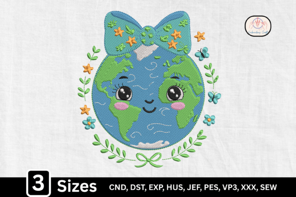 Cute Kawaii Planet Coquette Bow Earth