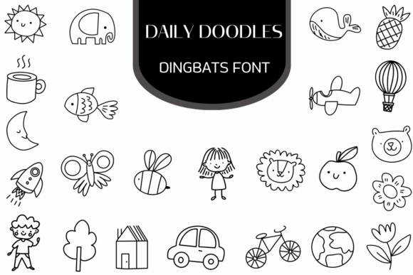 Daily Doodles Dingbats Font By Heartcraft Atelier