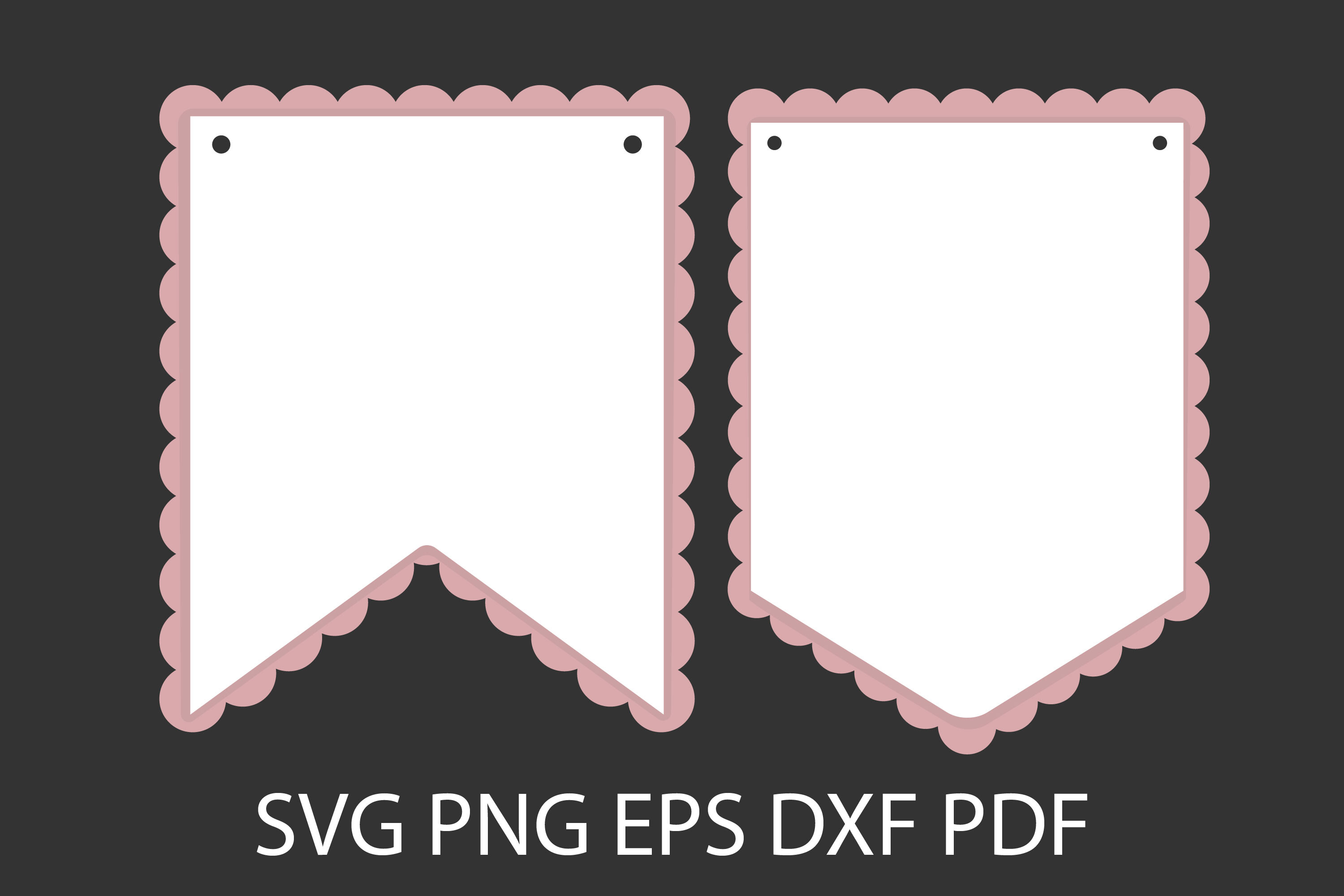 Flag Garland, Scalloped Edge Banner,