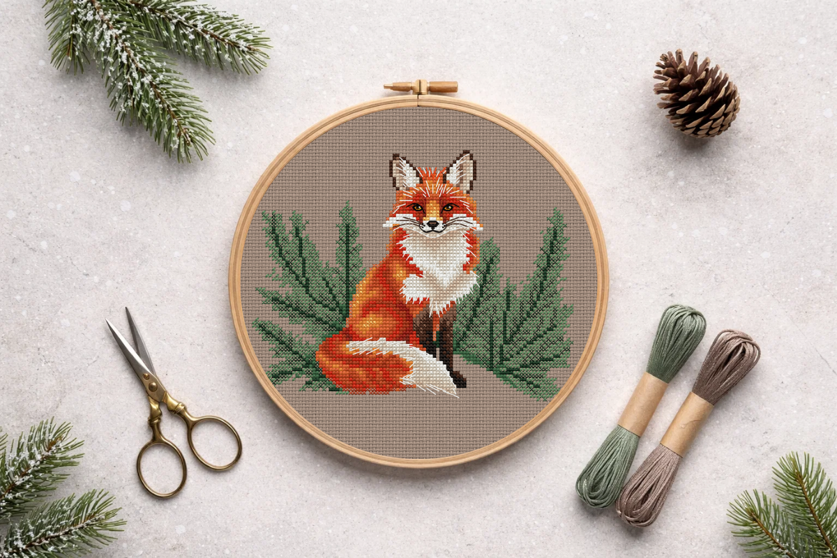 Fox Cross Stitch Pattern PDF