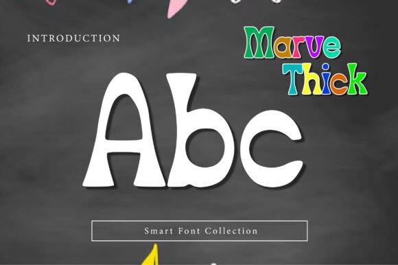 Marve Thick Font PNG with transparent background - Preview 1