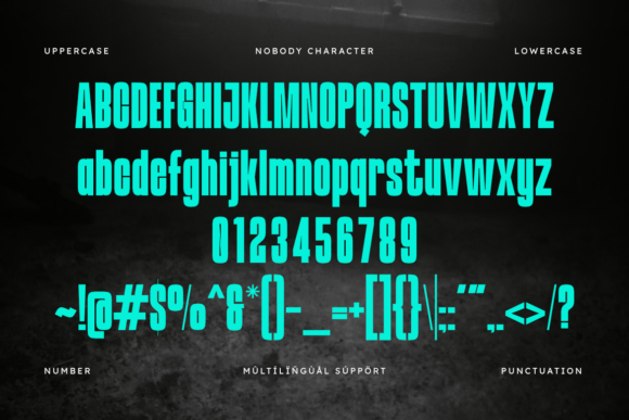Nobody Font PNG with transparent background - Preview 1
