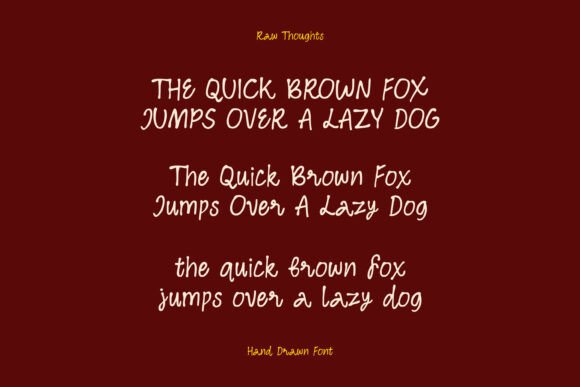 Raw Thoughts Font PNG with transparent background - Preview 3