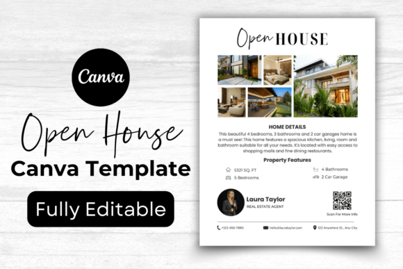 Realtor Open House Flyer with QR Code
