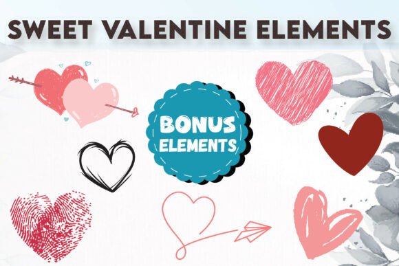 Romantic Valentine's Font PNG with transparent background - Preview 1
