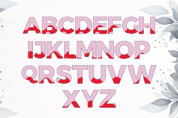 Romantic Valentine's Font PNG with transparent background - Preview 2
