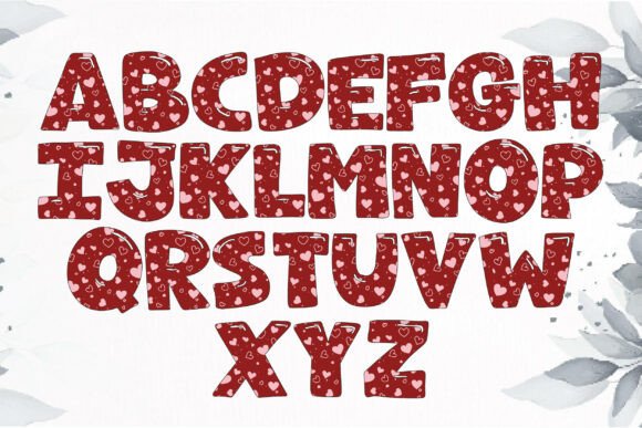 Romantic Valentine's Font PNG with transparent background - Preview 6