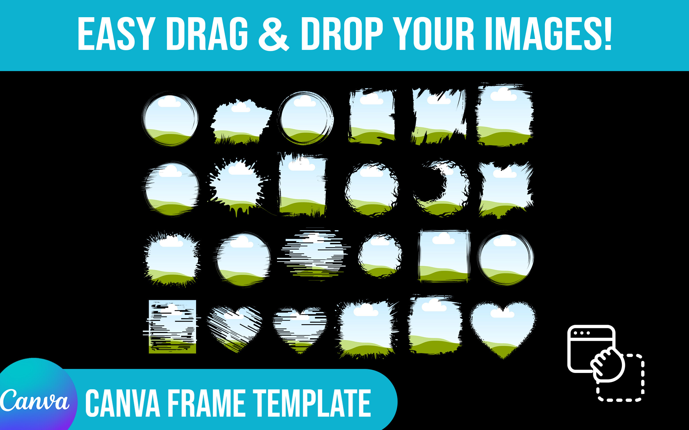 24 Brushstroke Canva Frame Template