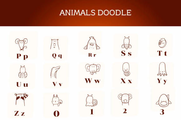 Animals Doodle Font - Preview 1