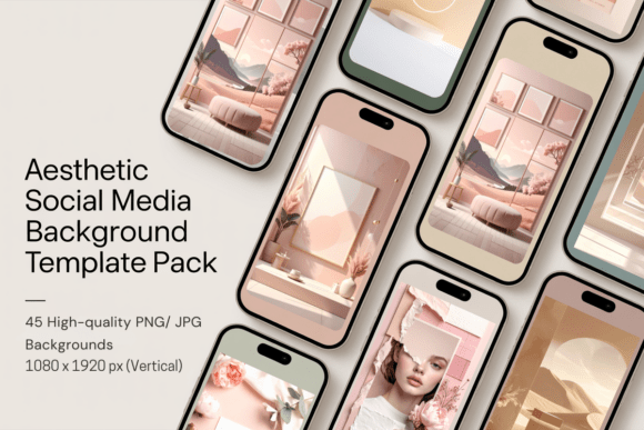 Aesthetic Social Media Background Bundle Graphics 4
