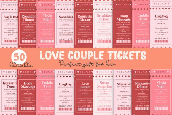 Editable Romantic Coupons Canva Template