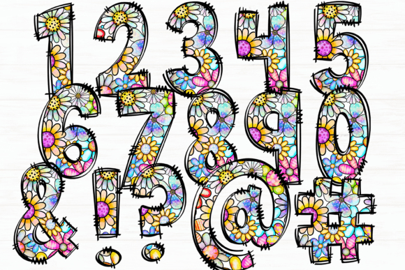 Floral Letters Doodle Alpha Alphabet