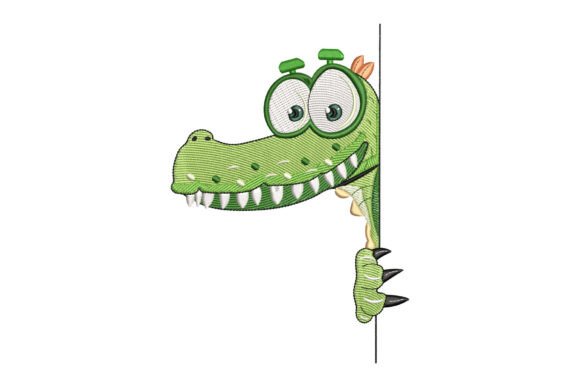 Funny Peeking Crocodile