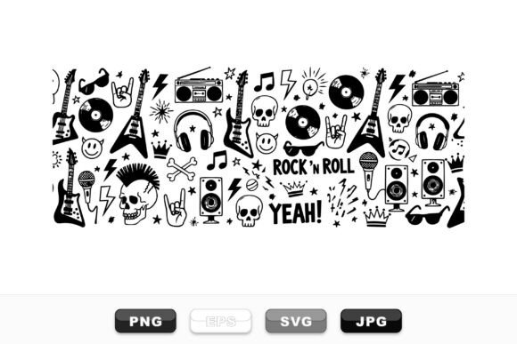 Hand Drawn Rock Music Set