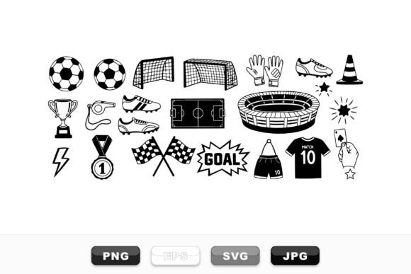 Hand Drawn Soccer Icon Set
