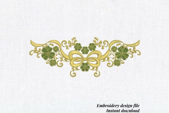 Irish Clover Bow Celtic Ornament