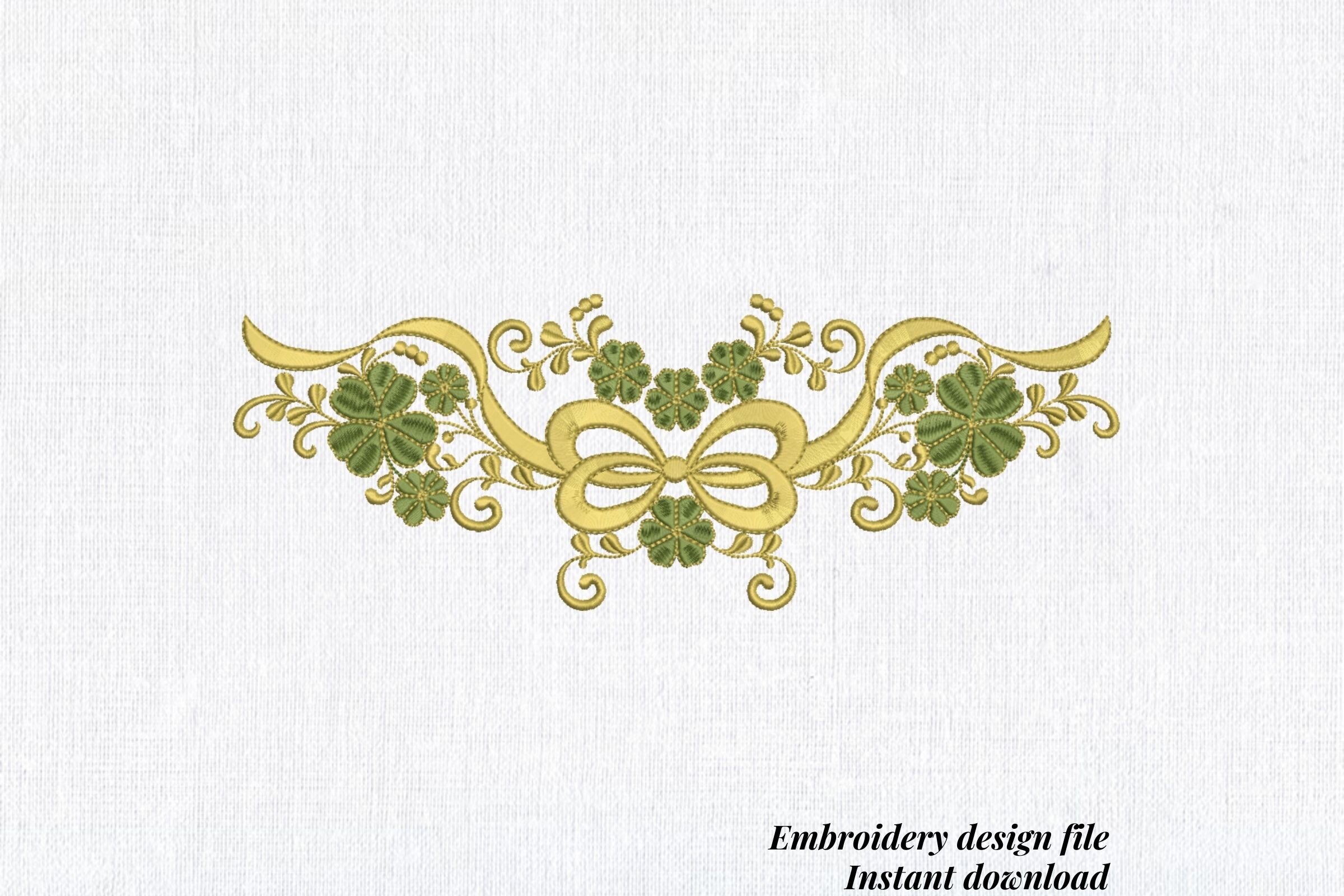 Irish Clover Bow Celtic Ornament