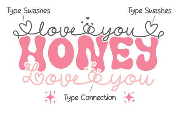 Love You Honey Font PNG with transparent background - Preview 1