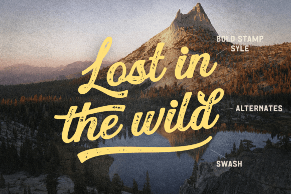 Mountain Lake Font PNG with transparent background - Preview 3