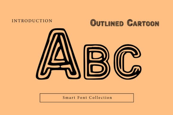 Outlined Cartoon Font PNG with transparent background - Preview 1
