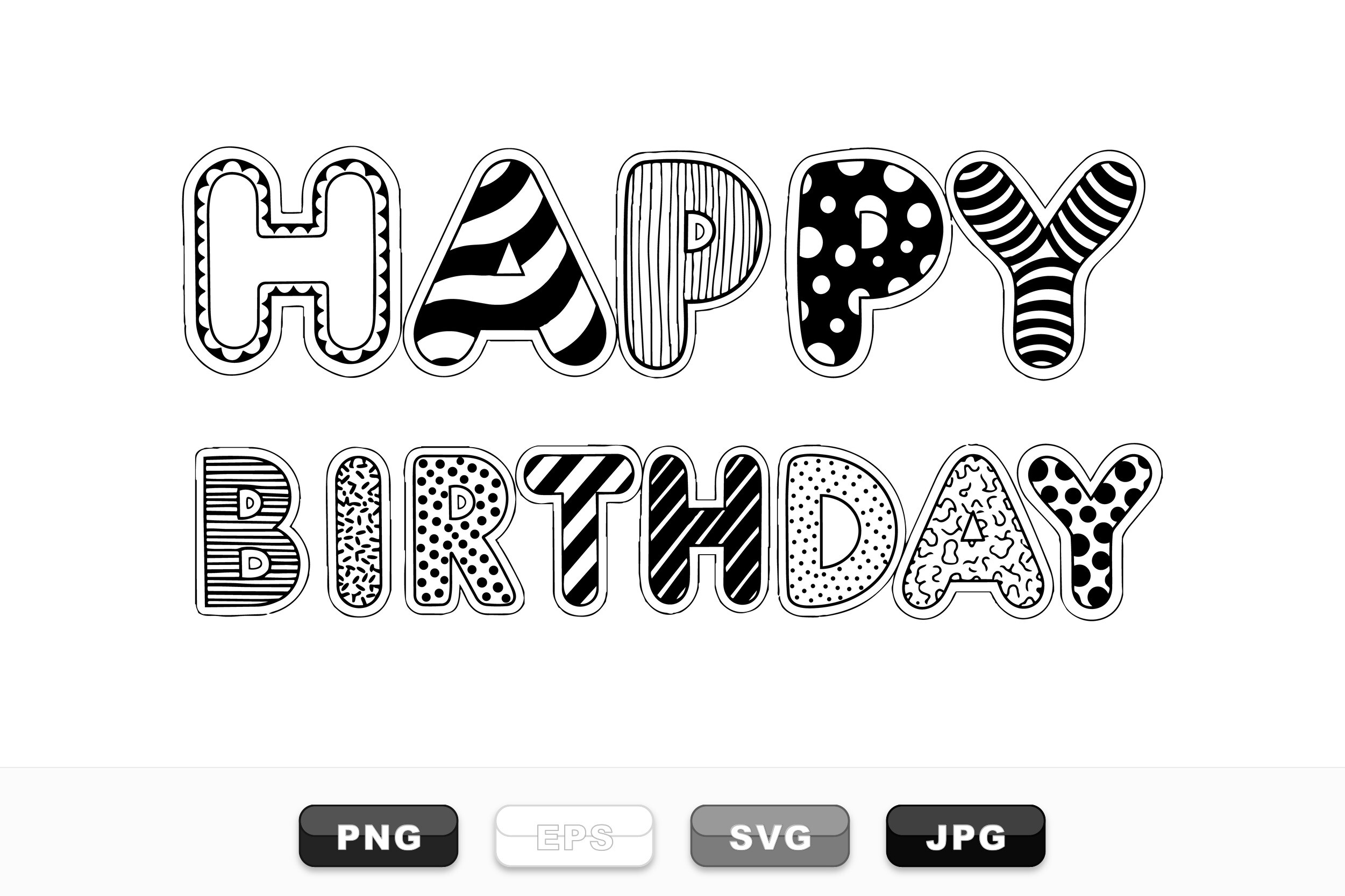 Patterned Birthday Alphabet Set