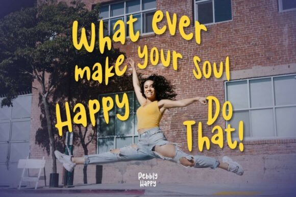 Pebbly Happy Font PNG with transparent background - Preview 4