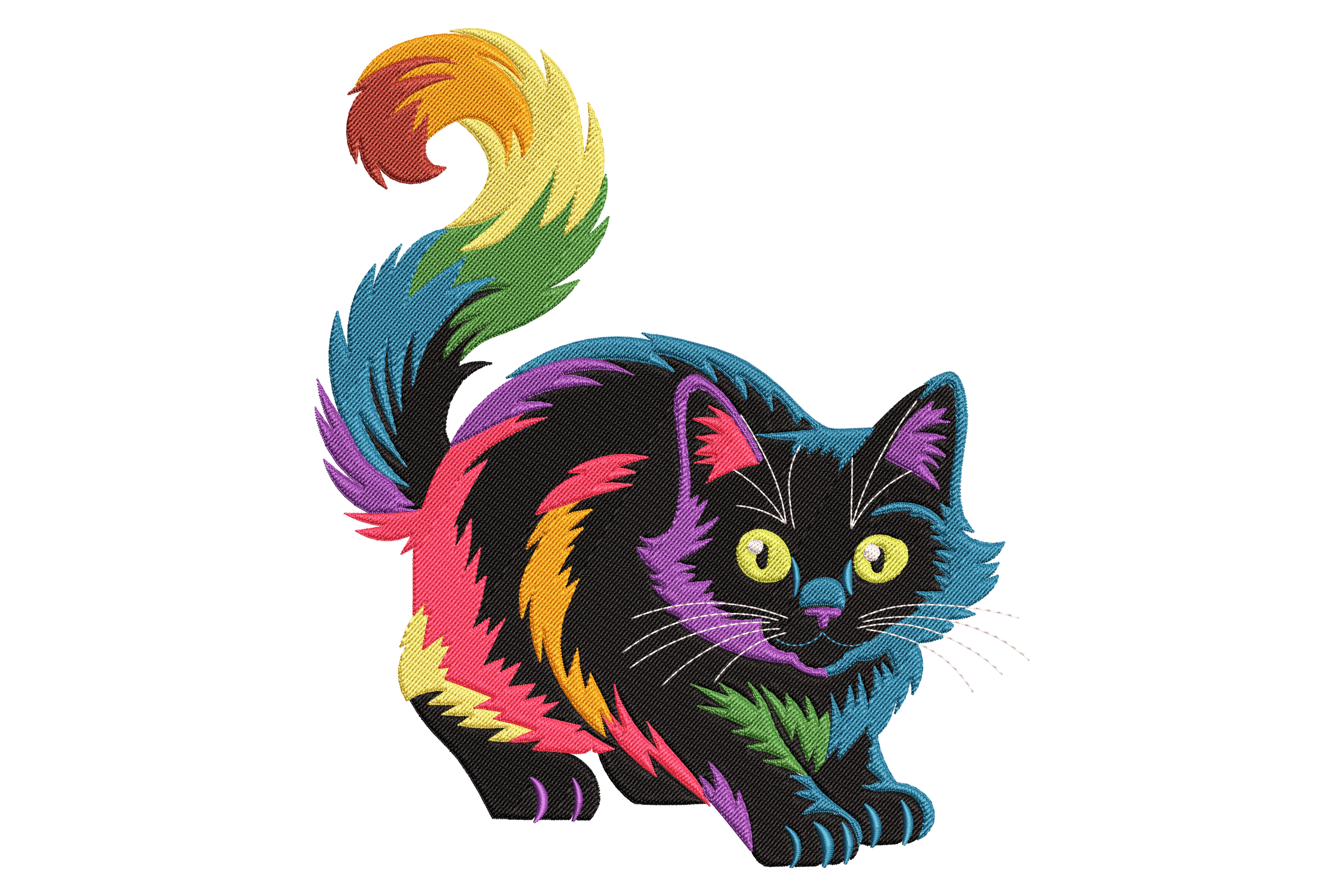 Rainbow Patchwork Cat