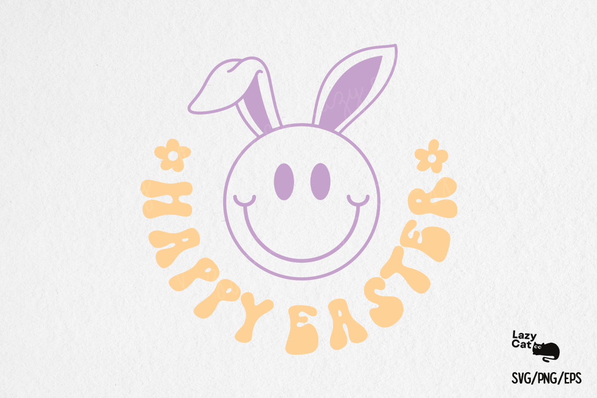 Retro Hoppy Easter SVG Design Graphic by Lazy Cat · Creative Fabrica