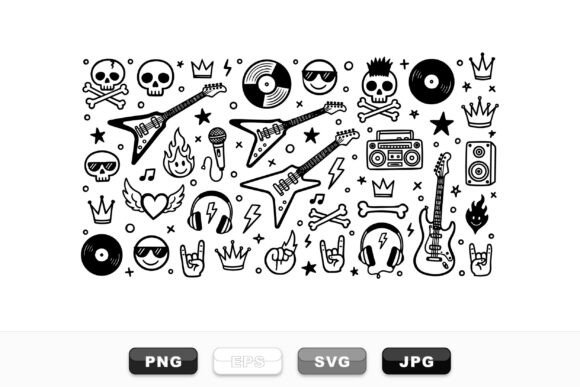 Rock Music Icon SVG Pack Grafika Rękodzieła Przez SVGdesigns