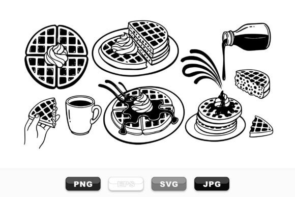 Vintage Waffle Breakfast Clipart Grafika Rękodzieła Przez SVGdesigns