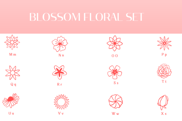 Blossom Floral Set Font - Preview 2