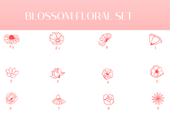 Blossom Floral Set Font - Preview 3