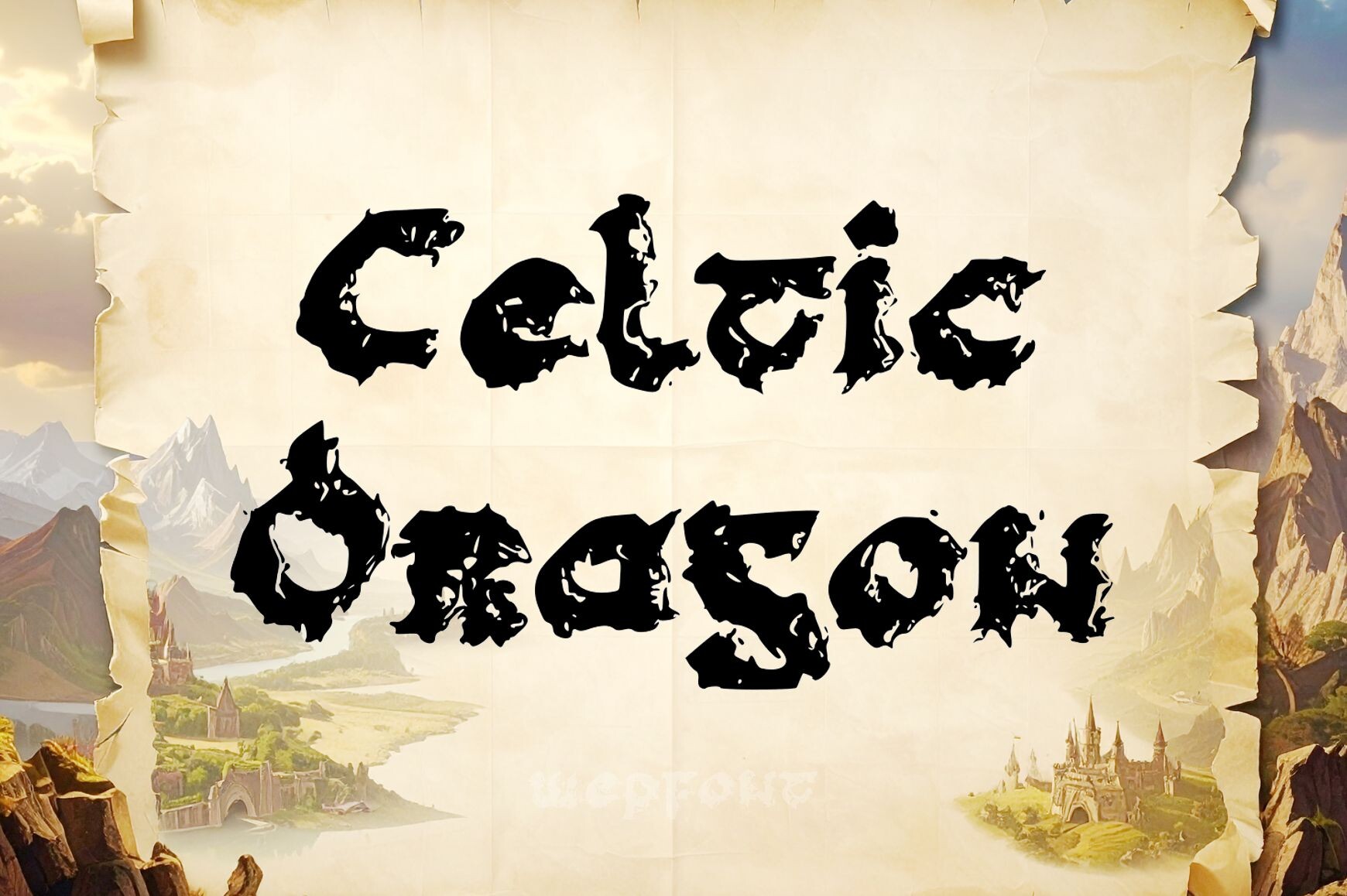 Celtic Dragon preview, bold dragon-inspired display