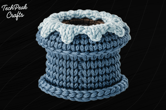 Crochet Storage Basket PNG