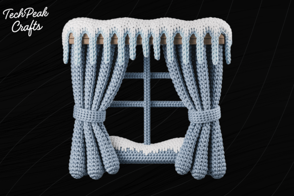 Crochet Window Curtain PNG