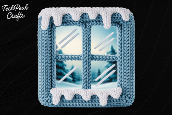 Crochet Winter Window PNG