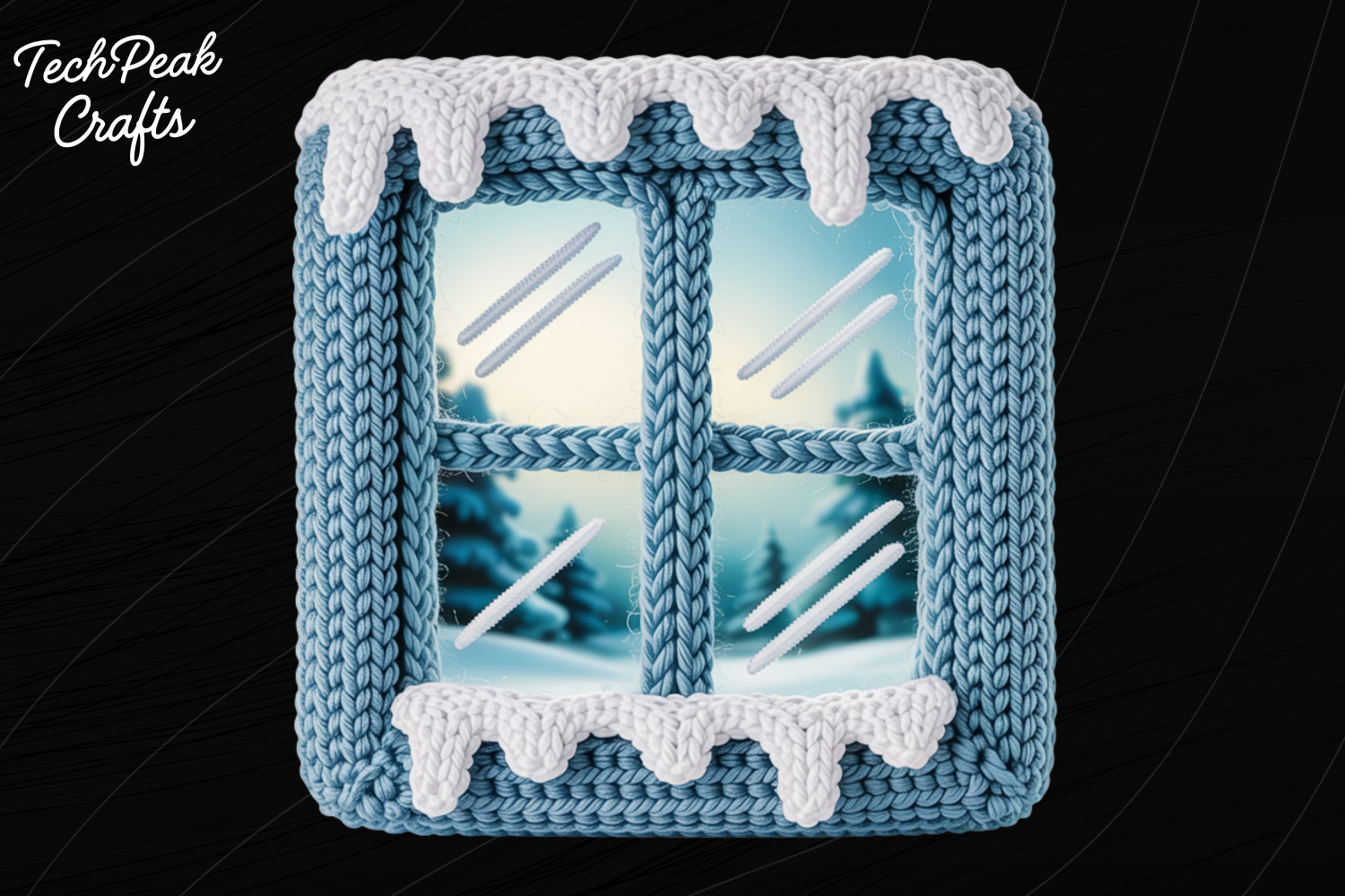 Crochet Winter Window PNG